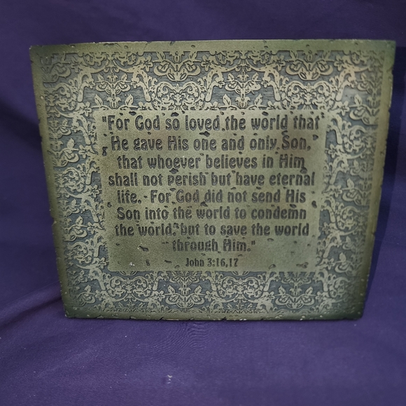 Source Unknown Other - Inspirational plaque, John 3:16
